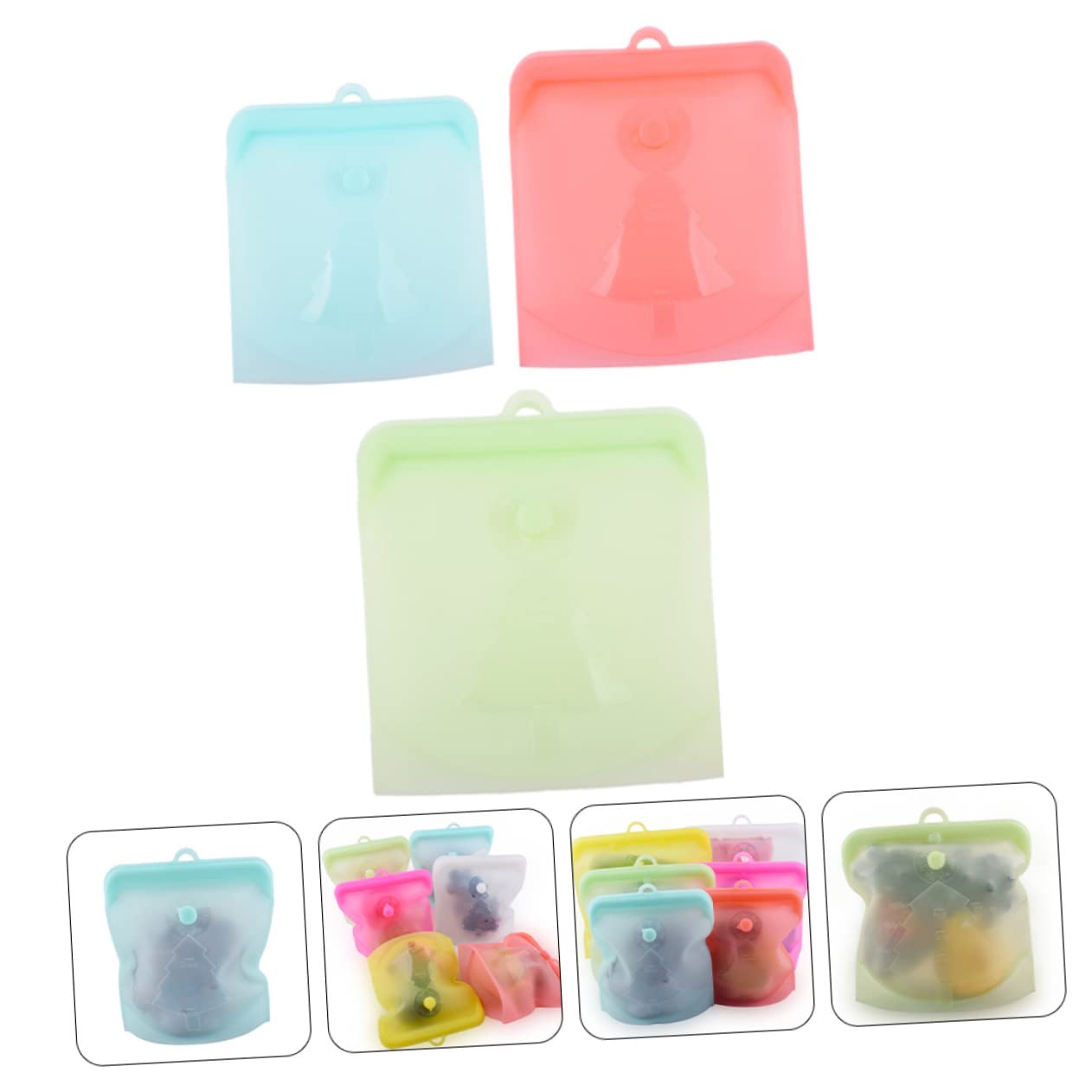 Sacchetti Per Alimenti in Silicone Autosigillanti Sacchetti Per Congelatore A Tenuta Stagna Per Carni Snack Cereali Frutta Casuali