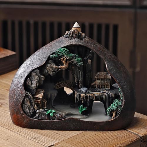 Brûleur d'encens à refoulement en résine supérieure de style zen