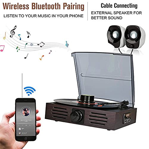 AURADO Tourne-Disque Bluetooth avec Haut-parleurs intégrés et phonogra Vintage à entraînement par Courroie USB (Tourne… - Les Beatles, Paul McCartney, John Lennon, RIngo Starr, George Harrison AURADO Tourne-Disque Bluetooth avec Haut-parleurs intégrés et phonogra Vintage à entraînement par Courroie USB (Tourne… – Image 3