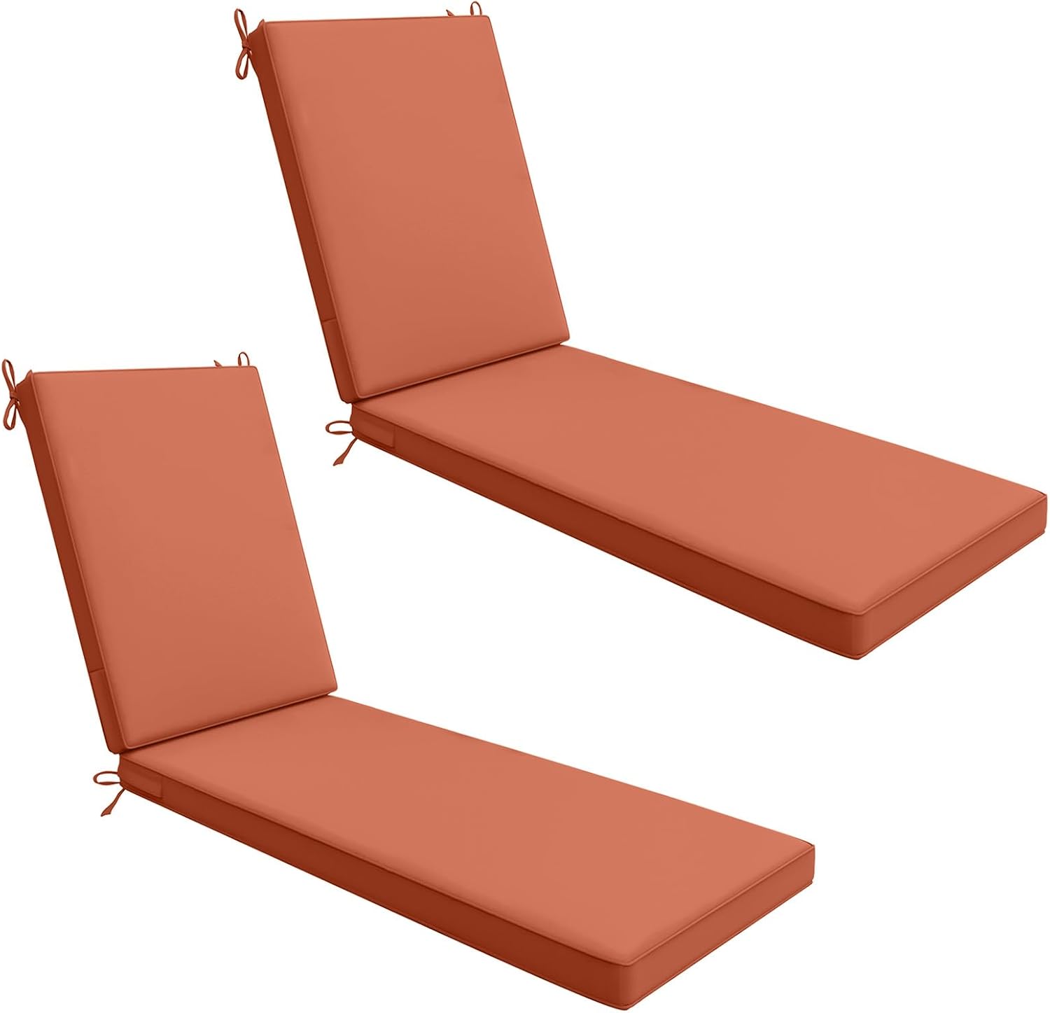 AAAAAcessories Outdoor Chaise Lounge Cushions, Waterproof, Fade-Resistant Patio Furniture Replacement Cushions, 80" x 26" x 3", Set of 2, Rust 2 Count-80 in L x 26 in W x 3 in T Rust