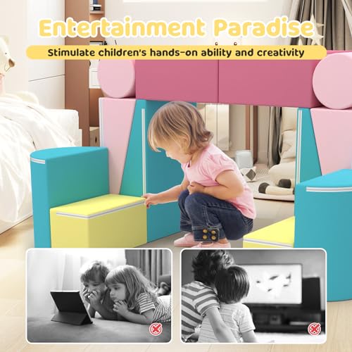 BIERUM-Kids-Couch-12PCS-Modular-Kids-Play-Couch-with-Blanket-Color-Blocking-Toddler-Couch-for-Playroom-Convertible-Kids-Foam-Climbing-Play-Set-Imaginative-Creative-Play-Sofa-for-Boys-Girls BIERUM Kids Couch 12PCS Modular Kids Play Couch with Blanket Color Blocking Toddler Couch for Playroom Convertible Kids Foam Climbing Play Set Imaginative Creative Play Sofa for Boys Girls