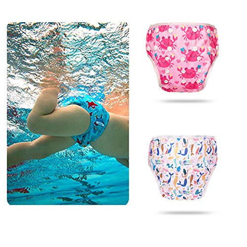 New Baby Washable Swim Dipers Breathable Swimming Diapers for Toddlers Boys Girls (Baby Shark)