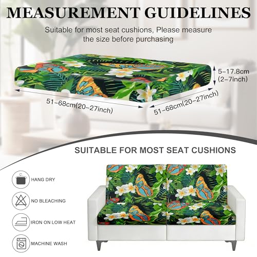 Image of BIETYONE 4Pcs Patio Stretch Cushion Covers,Outdoor Sofa Replacement Cover Slipcovers for Patio Furniture Cushion Covers, Washable Reusable Furniture Protector