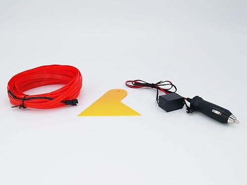 Miniatura 2 de ABALDI El Wire, luces interiores del coche, luces LED para el interior de tu coche para decoración interior de automóvil (9.8 ft, rojo)