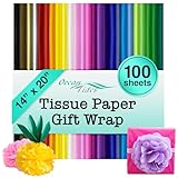 Tissue Paper Gift Wrap Bulk All Colors Wrapping 100 200 300 or 500 Sheets 15 x 20 Assorted Black Blue Fuchsia Gold Green Orange Pink Purple Red Silver White Yellow