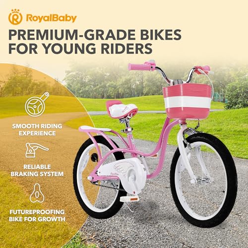 Image of Royalbaby Princess Girls Kids Bike 12 14 16 18 20 Inch Children Bicycle with Basket for Age 3-12 Years