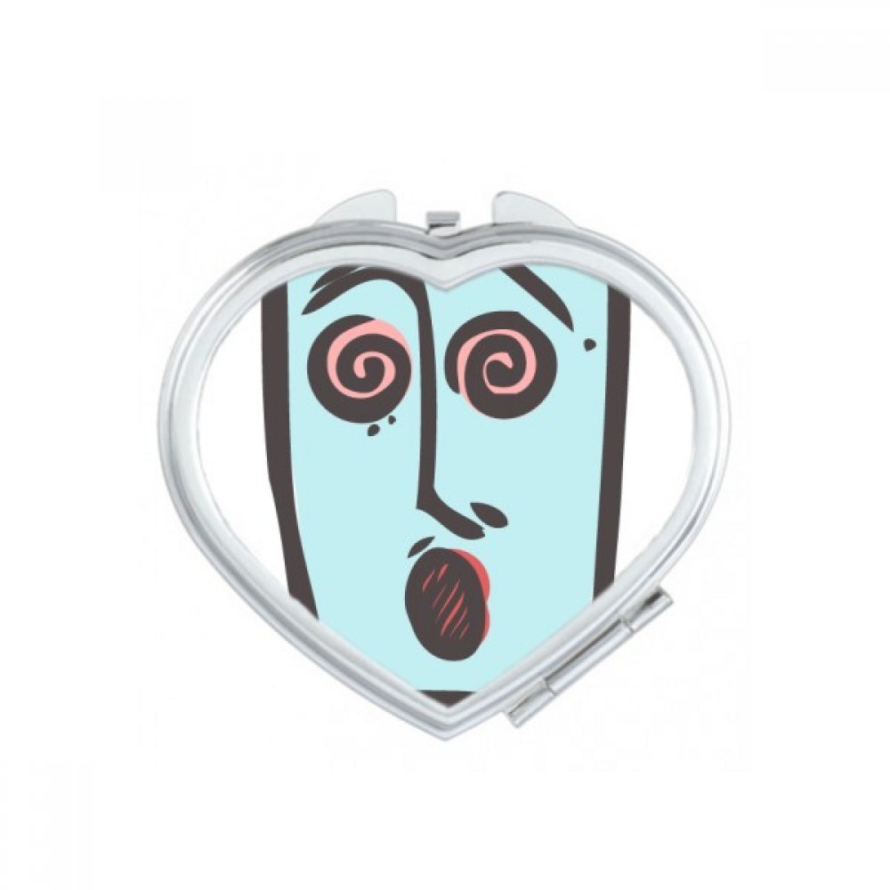 Miroir de main cadeau multicolore au design emoticone et coeur romantique