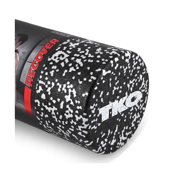 TKO 18 Inch High-Density Foam Roller | Deep Tissue Muscle Recovery & Exercise Tool | Durable Black Roller for Yoga, Pilates, Physical Therapy, and Relieving Muscle Soreness - Black/White - Image 5