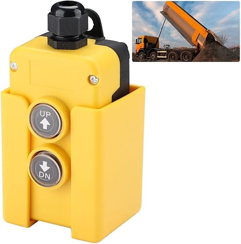 Homaisson Control remoto de remolque de volcado, interruptor de control hacia arriba y hacia abajo del remolque de 12 V, botón de control remoto de