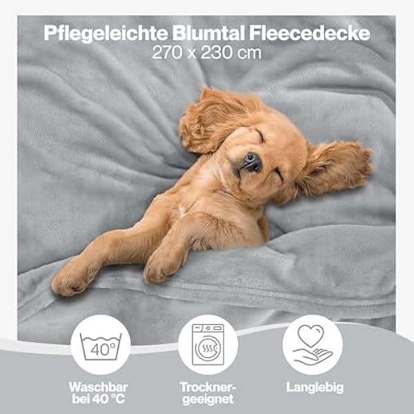Blumtal Флисовое одеяло 270 x 230 см серое сертификат Oeko-Tex одеяло для дивана Cocooning плотное флисовое одеяло пушистое мягкое и теплое высокое качество