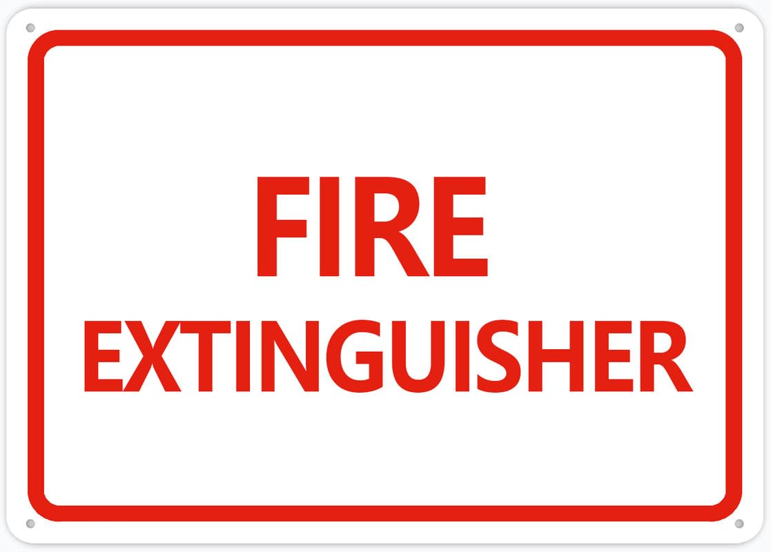 Fire Extinguisher 8x12 Inches Metal Metal Aluminum Tin Sign Signs, Weather Resistant, Weatherproof, Indoor Or Outdoor