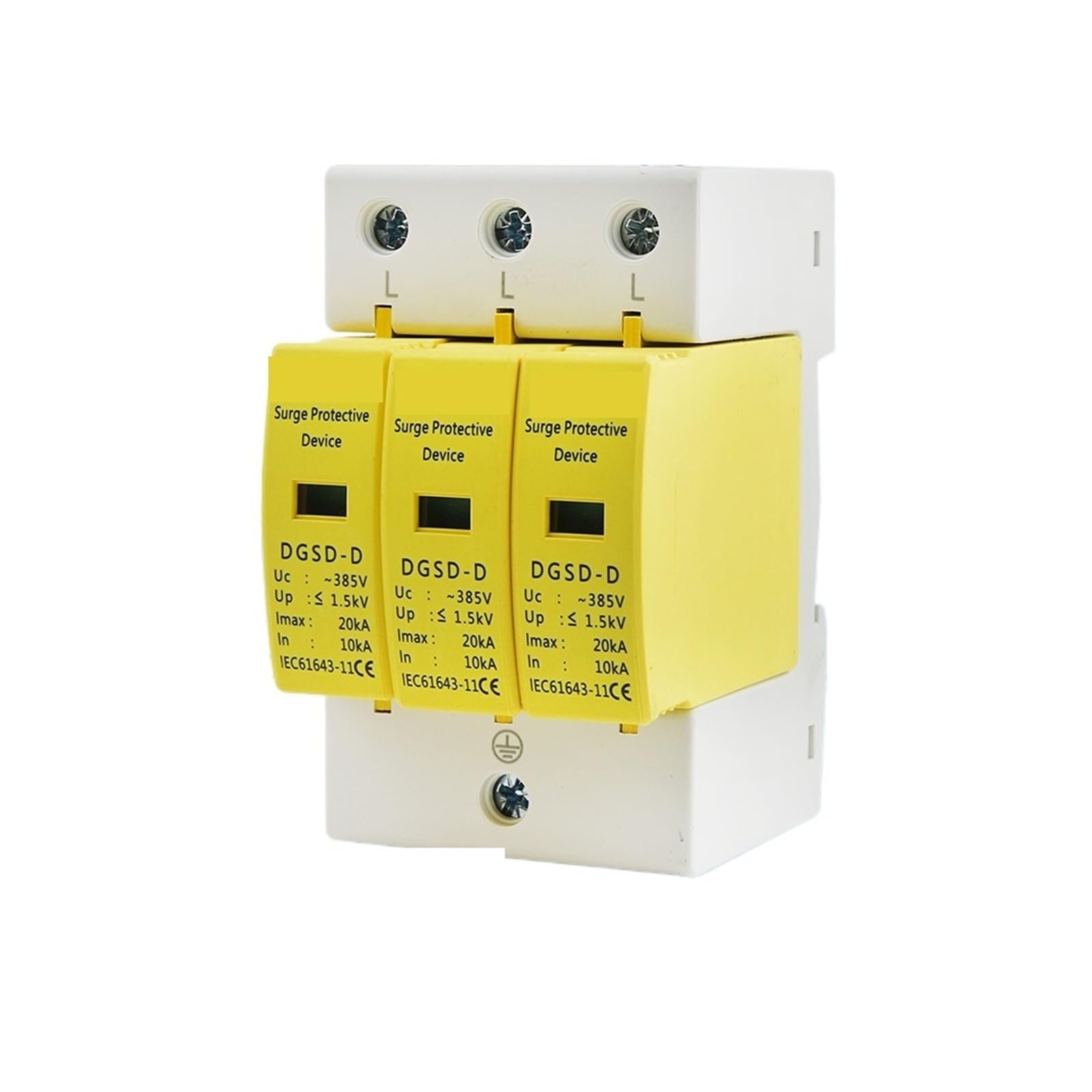 AC SPD 3P House Lightning Surge Protector 10-20KA 20-40KA 30-60KA 385V 2P+N Solar PV Protective Low-voltage Arrester Device(20-40KA)