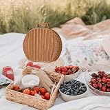 Rattan Aufbewahrungskorb Koffer, Rattan-Koffer mit Hand kleine Koffer Vintage-Koffer Gewebter Aufbewahrungskorb Geschenkboxen Körbe Für Kleidung, Decken, Handtücher, Spielzeug. (L)