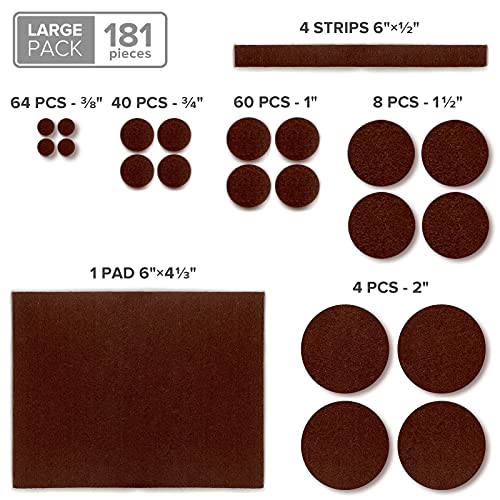 image for Felt Furniture Pads X-PROTECTOR 181 PCS Premium Furniture Pads - Felt 