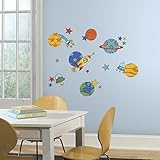 RoomMates RMK2618SCS Planets and Rockets Peel and Stick Wall Decals