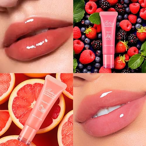 4Pcs Lip Balm Gift Set, Plumping Lip Glow Oil, Fruit-flavored Moisturizing Lip Gloss Lip Oil Set, Jelly Liquid Lipstick Glossy Lip Care for Dry Lips, Lip Tinted Oil Color for Teen Girls - Image 3