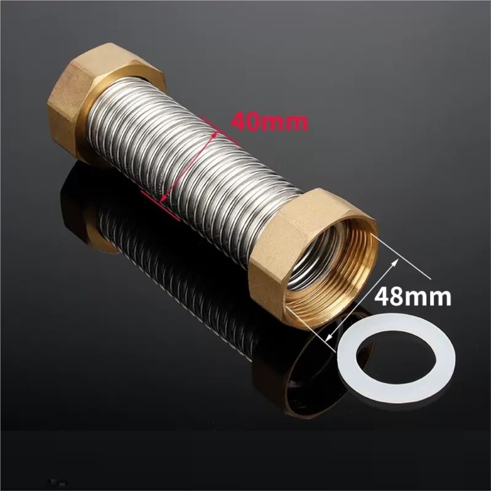 Tubo corrugado a prueba de explosiones de acero inoxidable 304 G1.5" DN40 X DN40 Manguera de entrada de agua Tubo de conexión de cable interno doble(100CM_DN40)