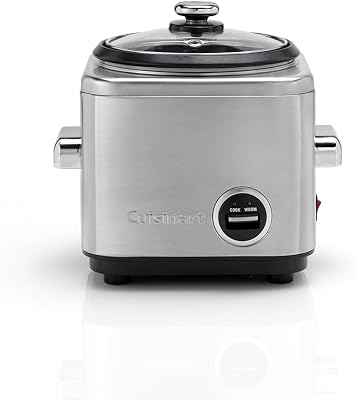 Cuisinart Arrocera multifunción | Cocina al vapor con función de mantenimiento del calor | Cable retráctil | cesta antiadherente de acero inox sin BPA | Hasta 400g de arroz, 6 Raciones