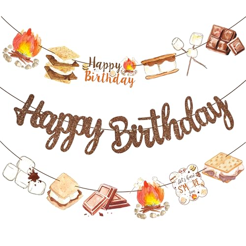 S'more Birthday Party Banners S'more Party Happy Birthday Banners...