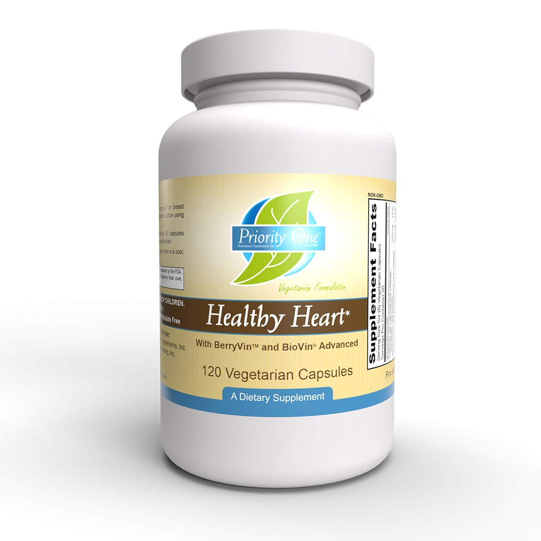 Priority One Vitamins Healthy Heart 120 Vegetarian Capsules - Supporting a Healthy Cardiovascular System.*