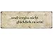 Produktbild Interluxe Metall Schild Blechschild - Und vergiss nicht glücklich zu sein - Geschenk für Freunde Familie Landhaus retro