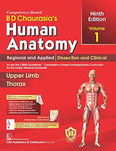 Image of B D CHAURASIA'S HUMAN ANATOMY 9th Ed, 4 Volume Set (PB - 2023) & BD CHAURASIAS HUMAN ANATOMY 9ED VOL -1 REGIONAL AND APPLIED DISSECTION & CLINICAL UPPER LIMB THORAX (PB-2023)