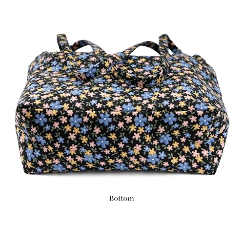Image of TOPASION Cute Corduroy Tote Bag Canvas Shoulder Handbags for Women Travel Shopping