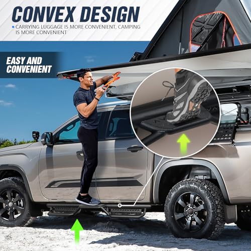 Yzona Y-RUNNING-0043-FBM Quad Cab Running Boards Compatible For 2009-2018 Dodge Ram 1500 (Included 2019-2024 1500 Classic), 2010-2024 Ram 2500 3500 Double/Extended Cab Side Steps, Two Stairs Design Rails Step Nerf Bar thumb #2