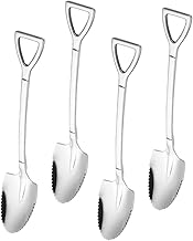 Mikinona Raspador De Aço Inoxidável 4Pcs Colheres Pequenas Colher De Frutas Para Bolo Colheres De Servir Colheres De Servir De Metal Talheres De Aço Inoxidável Colheres De Chá De Aço
