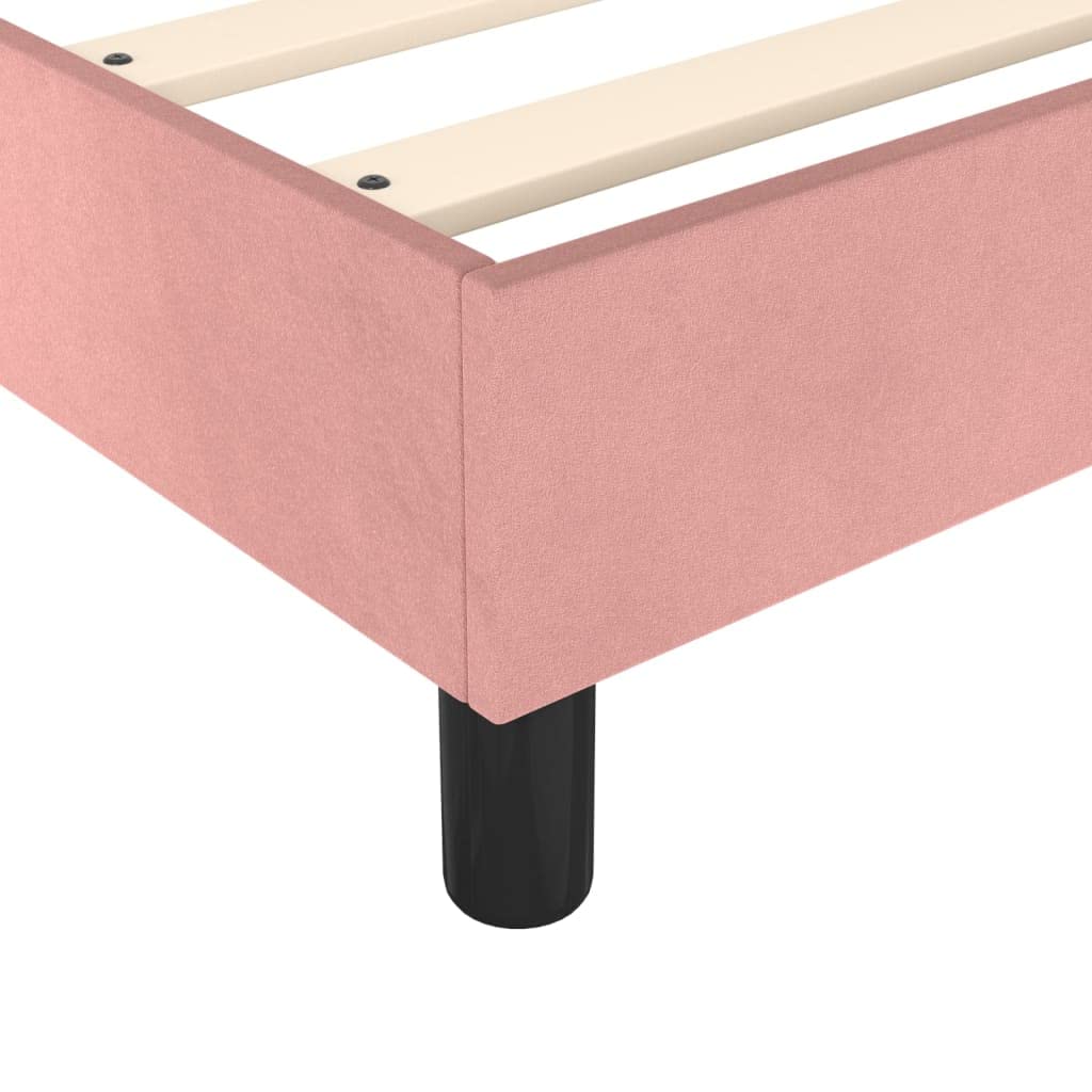 Cama con somier, color rosa, 200 x 200 cm, terciopelo