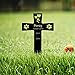Goodqueen Personalized Dog Memorial Stake, Custom Dog Pets Headstone Sign, Metal Dog Grave Marker Cross, Garden Yard Dog Grave Plaque, Customized Metal Dog Memorial Marker Garden Stake
