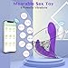 Wearable Panty Vibrator App Remote Control Butterfly Vibrators, Realistic Dildo Vibrators Rechargeable Rabbit Vibrators with 9 Vibrating Modes Panties Sex Toys for Women Couples Play, Purple