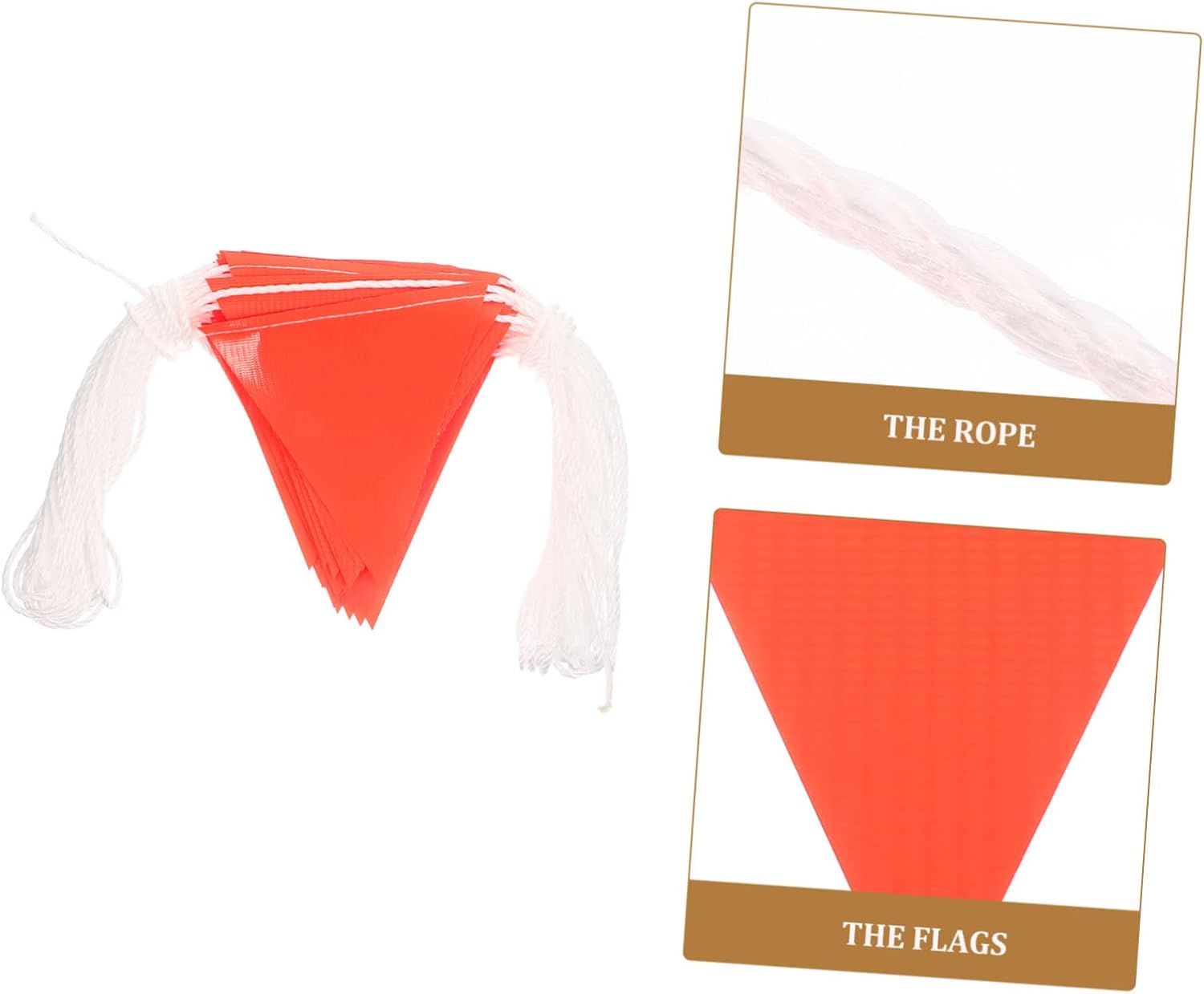String of Safety Flags Multi-use Reflective Warning Flags for Construction and Garden Use Tear-resistant and Uv-protected
