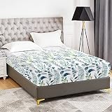 YIYEA Fitted Sheet Full - Floral Print -100% Brushed Microfiber 1800 Thread Egyptian Quality Full Si