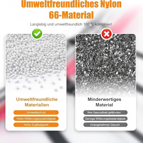 Kabelbinder Weiß 1000 Stück Set – 100/150/200/250/300mm Mit 20 Klebesockeln, Nylon 66 Cable Ties, UV- & Hitzebeständig, Zip Ties Assorted Sizes Für Cable Management, Home Improvement, Garage & Werkst