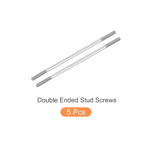 Miniatura 155 de METALLIXITY Tornillos de doble extremo (rosca M8, 3.150 in de longitud), 5 unidades, acero inoxidable 304, pernos de varilla roscados dobles