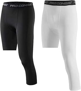 BaronHong Calça esportiva justa de perna única de basquete 3/4 uma perna de compressão roupa íntima de camada de base atlética