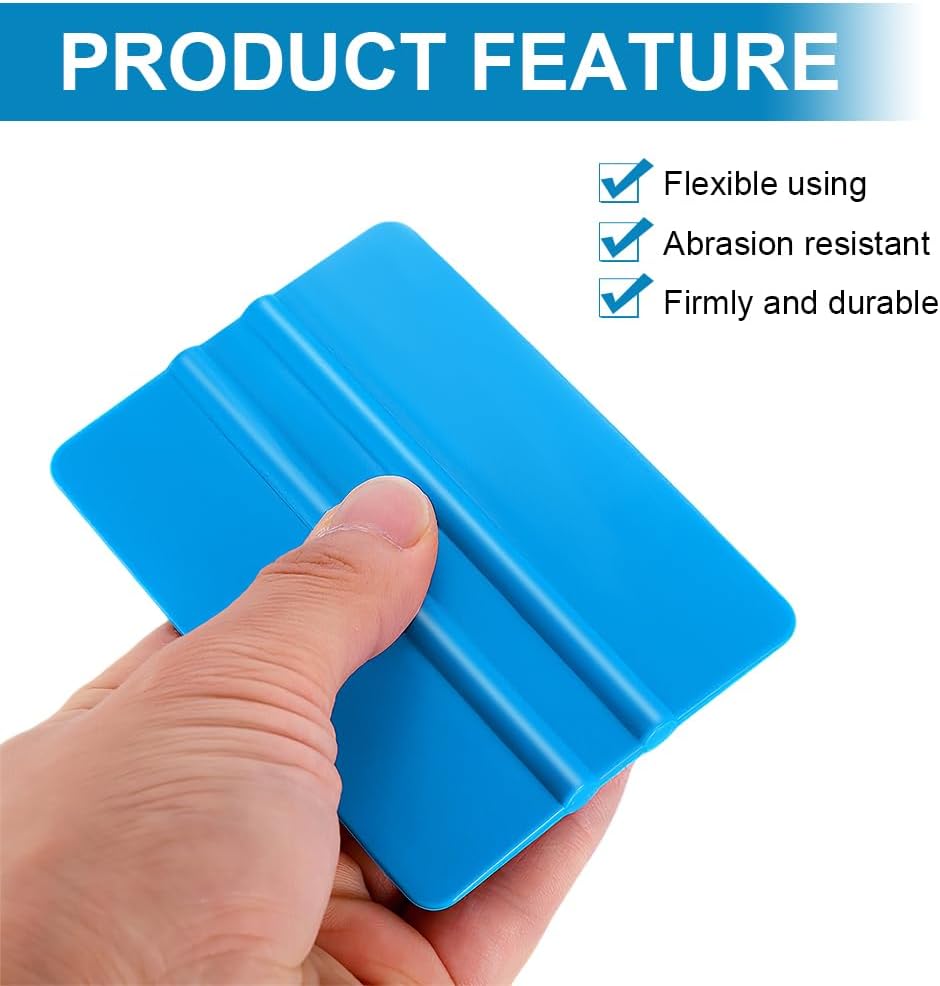 12PCS Blue Hand Applicator Squeegee, Squeegee for Vinyl, Professional Car Wrap Tool Kit, Car Vinyl Scraper Decal Applicator Tool Universal for Window Tint Wallpaper Decal Sticker Installation