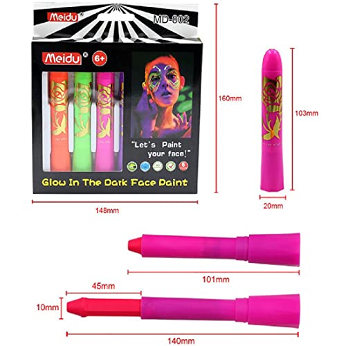 Paint Crayons Kit, 6 Color For Makeup Neon Face & Body Paint Sticks Luminous Body Painting Markers Of Sport Glow Party Halloween #TOP7