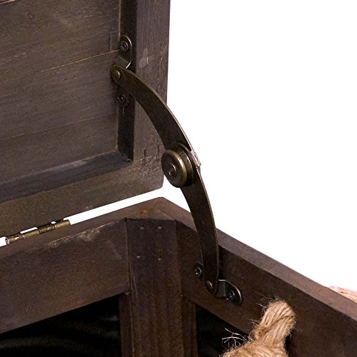 Household Essentials Decorative Metal Banded Wooden Storage Trunk With Handles, Small #TOP6