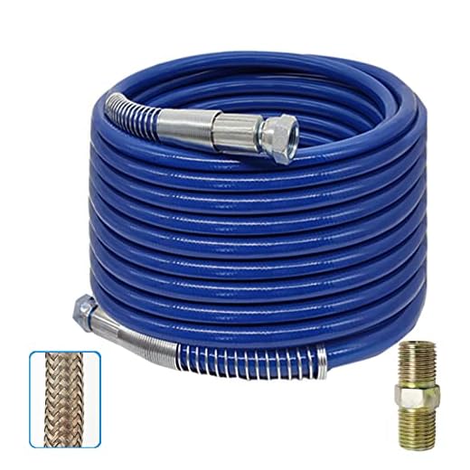 GYLBF 50ft x 1/4" Upgraded Airless Paint Sprayer Hose Sprayers, Airless Paint Hose Made of Four Layers of Quality Materials, Contains Encrypted Steel Wire Layer