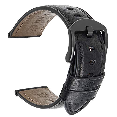 DITOU Watch Band,Vintage Leather Watch Strap 4 Colors 20mm 22mm 24mm Watch Band,Handmade Leather Watch Band,Classic Genuine Leather Wristband for Men Women Samsung Replacement Band