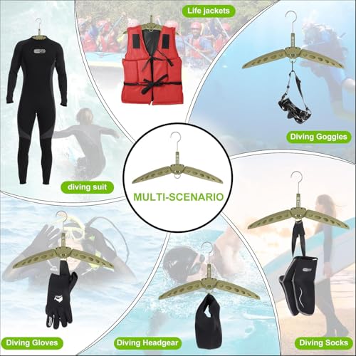 Neoprenanzug Aufhänger, Gimilife Surfen und Tauchzubehör, Perfekt zum Trocknen von Neoprenanzug, Trockenanzügen, Schwimmwesten, Schnell trocknender, Faltbarer und Belüfteter Trockner (1 Stück)