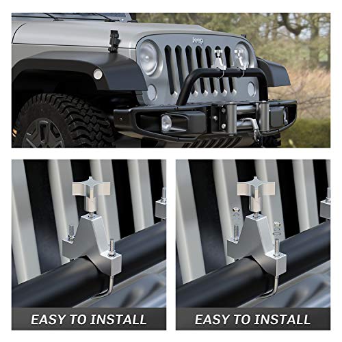 ORCISH High Lift Mount for 2"-3" Tube, Adjustable Jack Tube Mount Bracket for Jeep Wrangler JK TJ Roof Rack Front Bumper Bull Bar Roll Cage Spare Tire Toyota FJ Cruiser (Silver) - Thumbnail 6