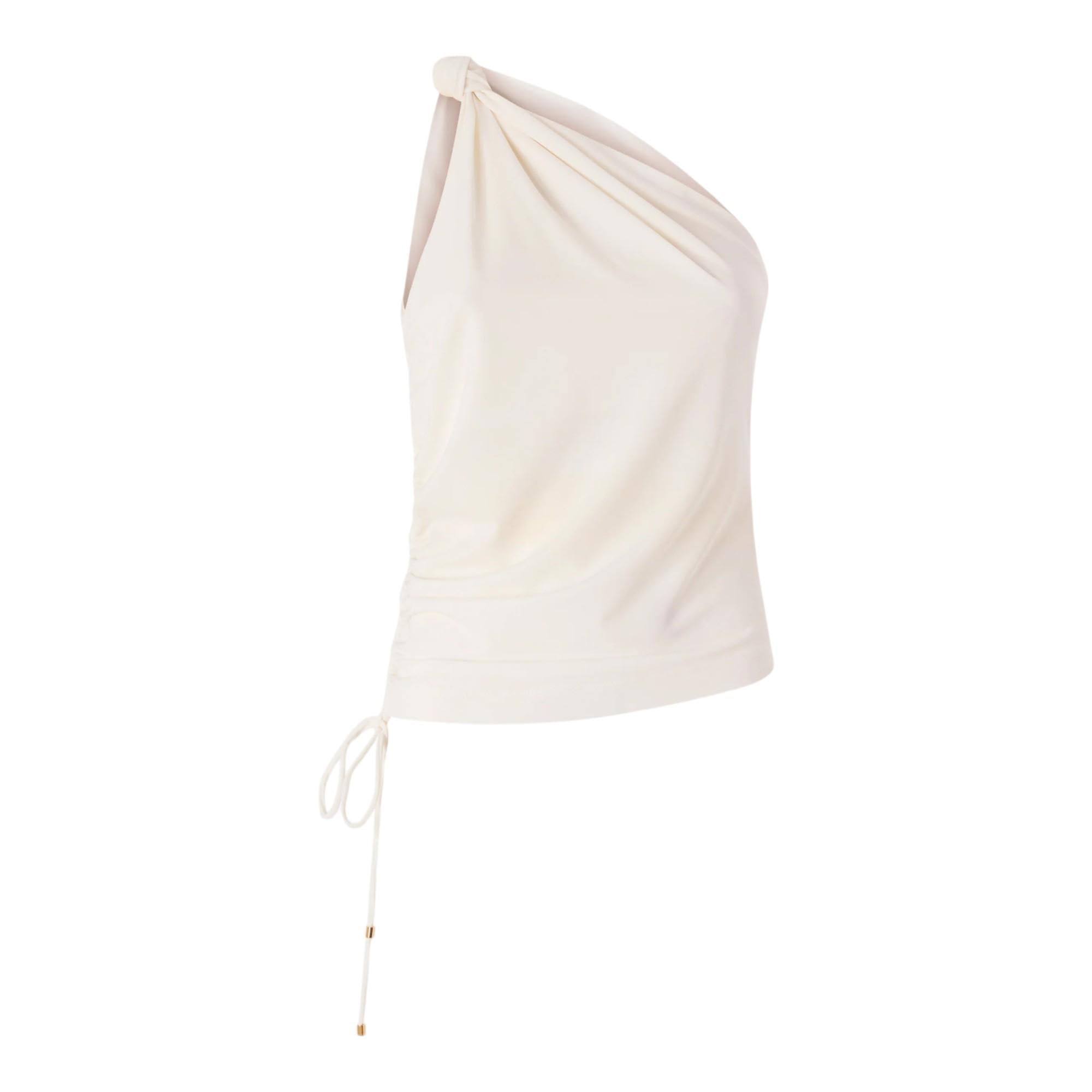 Pinko top monospalla bianco con nodo - bianco, m
