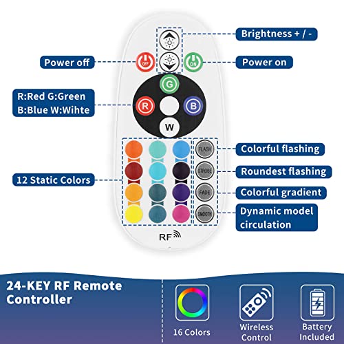 Fort 100Ft Led Rgb Neon Rope Light-120V Neon Light Strip, Ip65 Waterproof/Flexible/Multi-Modes/Dimmable+Controller For Indoor&Outoor Home/Garden/Pool/Party/Building Decoration Use 30M #TOP4