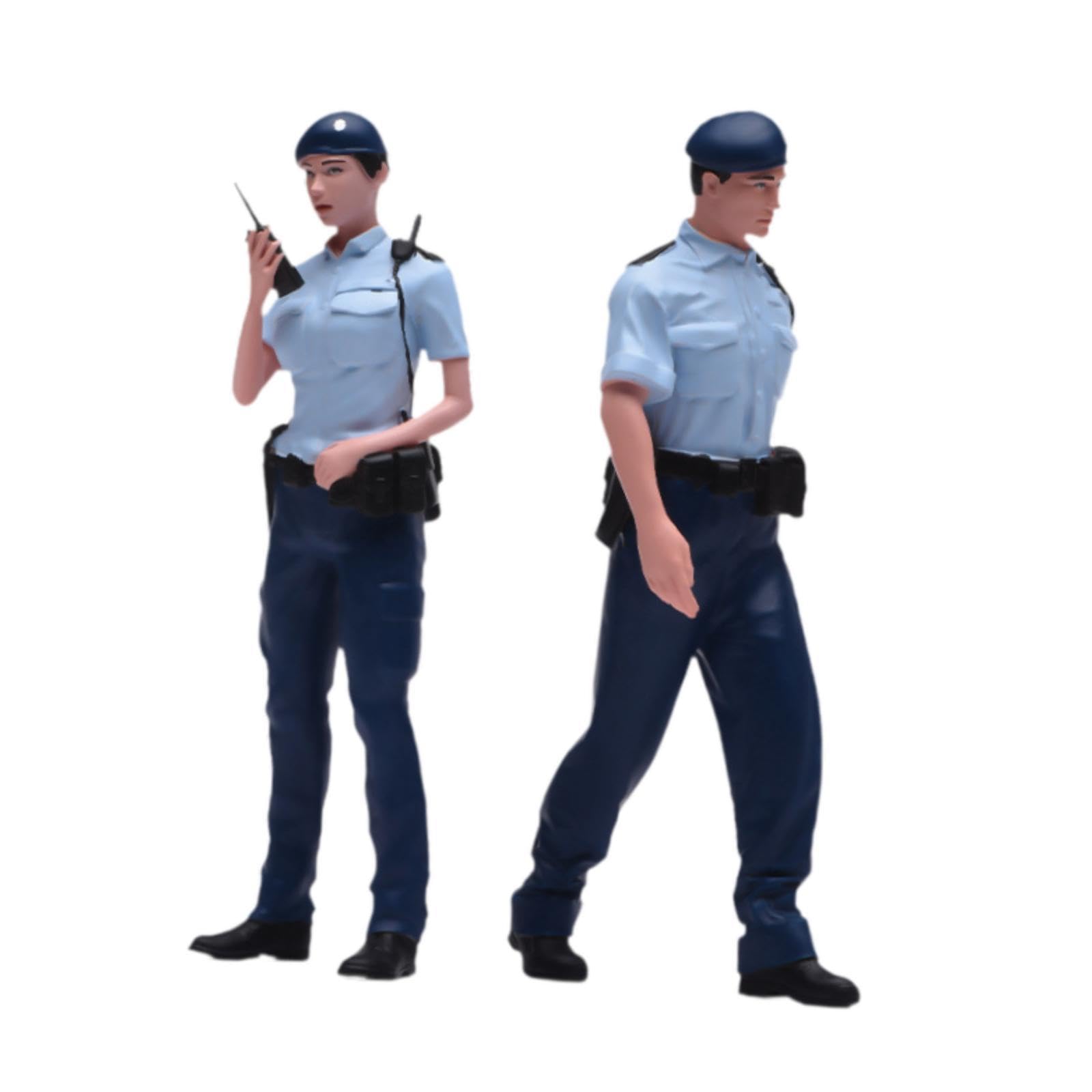 2 Pezzi di Figure in 1/24, Miniatura, Polizia di Hong, Diorama di Sabbia, Decorazioni per Collezioni, Piccole Figure Umane