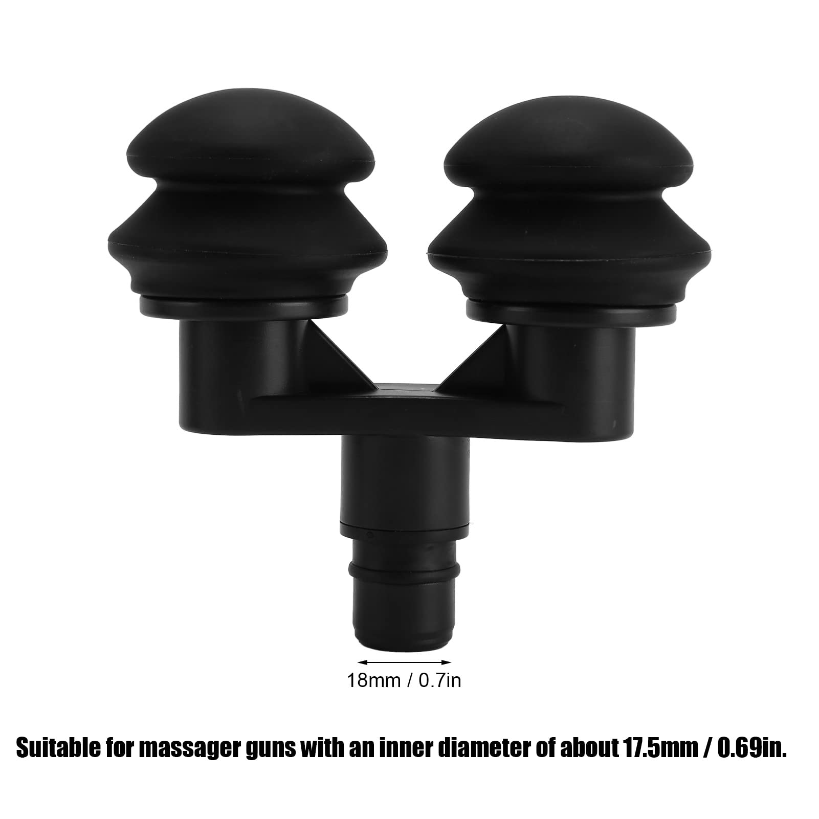 Cabezal de Pistola de Masaje Muscular, Cabezal de Masajeador de Fascia con Cojín de Gas Doble de 18 Mm con Accesorios Relajantes Musculares de Silicona Suave Cabezal de Reemplazo