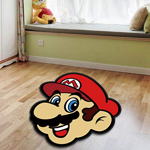 chengcheng Super Mario Round Rug Doormat Floor Mat Carpet Home Carpet Hotel Living Room Floor Mats Anti Slip 100Cm