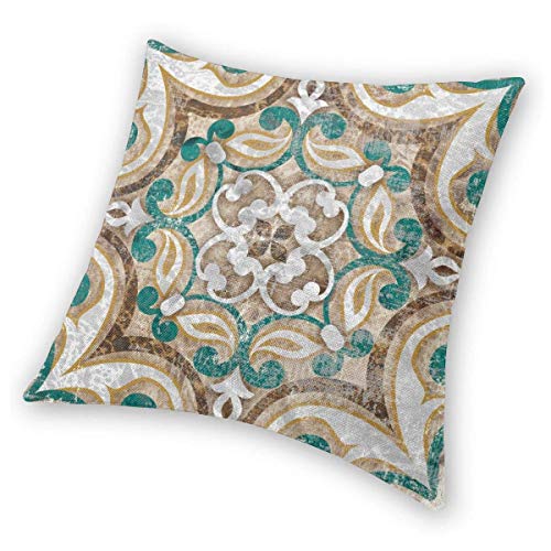 Nixboser Dekorativer Kissenbezug mit italienischer Fliese, marokkanischer Optik, für Schlafzimmer, Couch, Sofa… – Bild 3